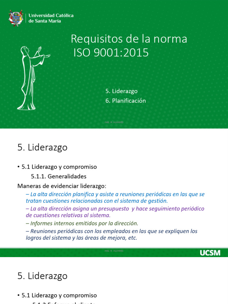 Liderazgo en ISO 9001:2015 y Calidad | PDF | Planificación | Calidad ...