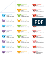 Etiquetas de Remite Diseño de Osos de Arcoíris 30 Por Página Funciona Con Avery 5160