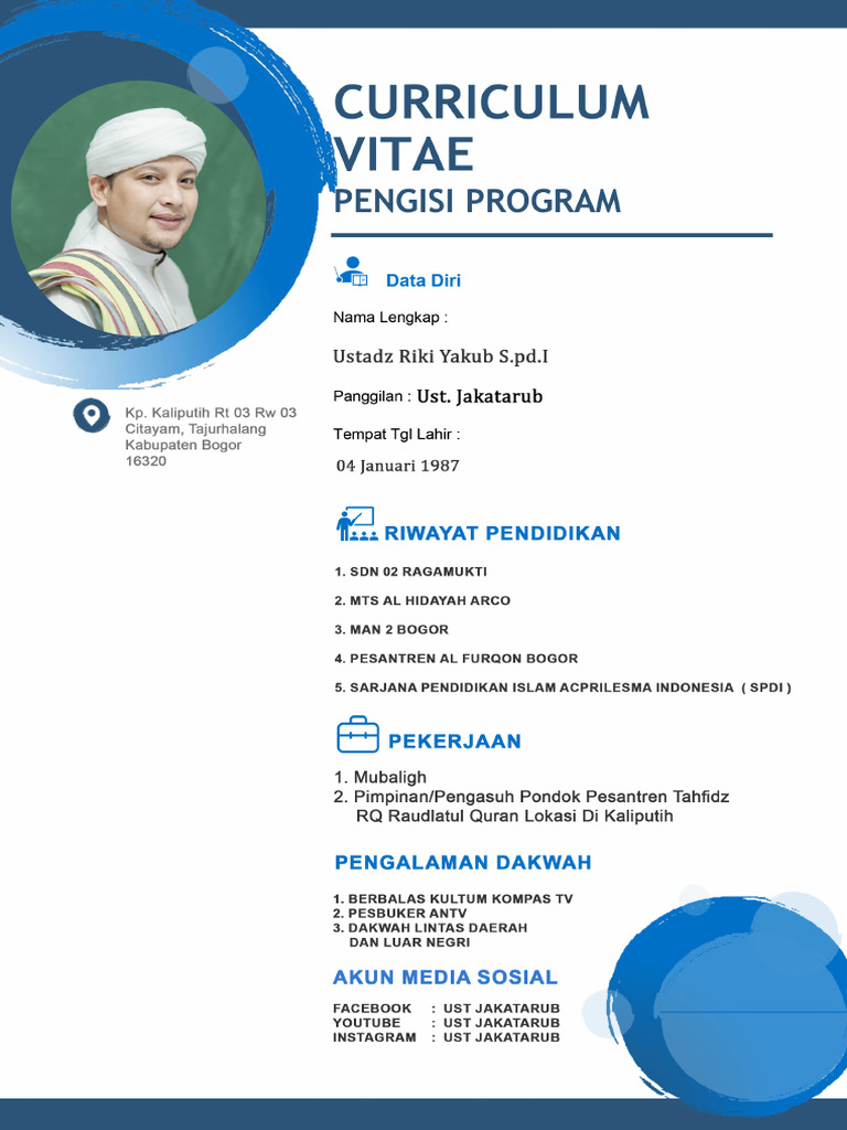 CV Ust Jakatarub HUMAS MAULID | PDF