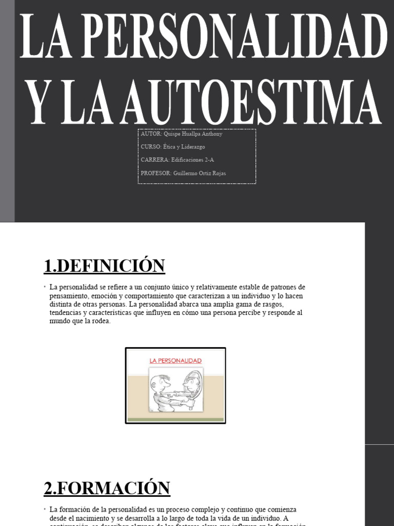 Personalidad y Autoestima | PDF | Autoestima | Comportamiento