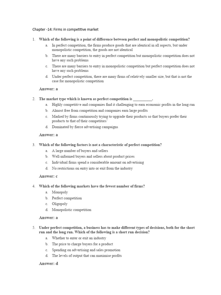 Chapter 14 | PDF | Perfect Competition | Monopoly