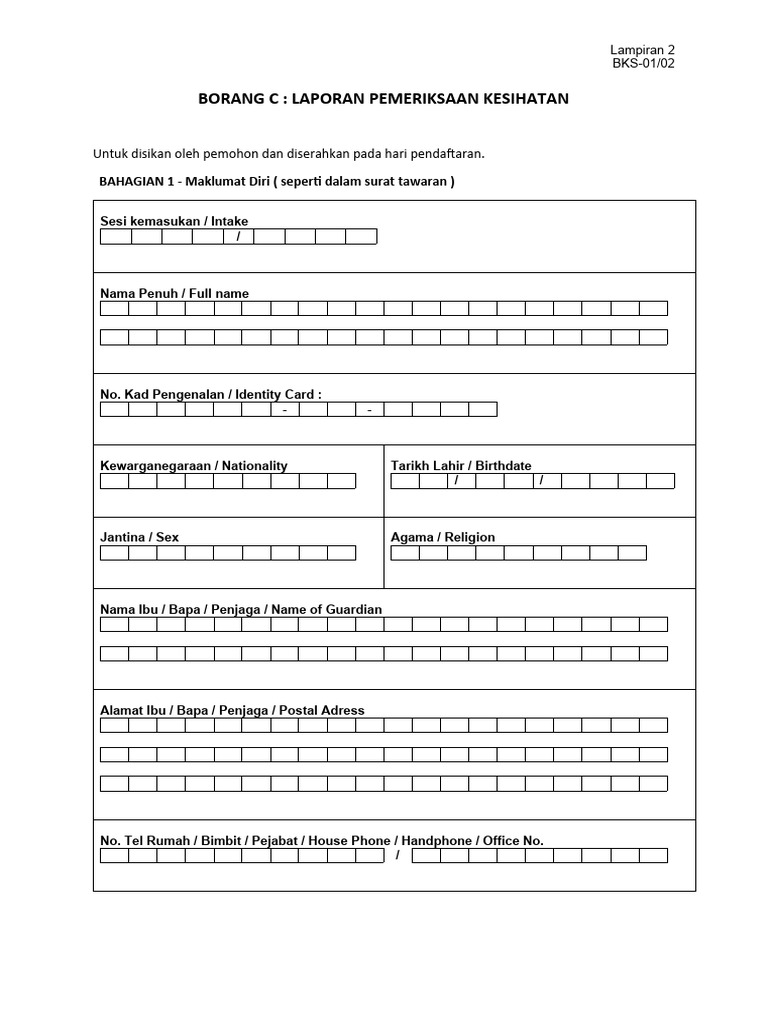 Lampiran 2 pemeriksaan kesihatan pdf