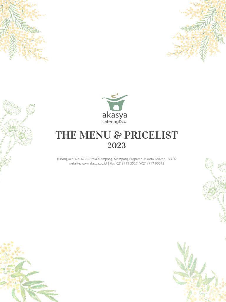 = MENU & PRICELIST AKASYA CATERING 2023 = | PDF | Indonesian Cuisine