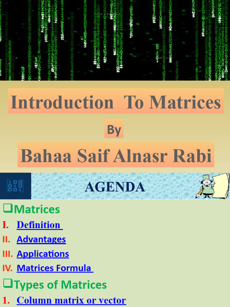 Introduction To Matrices | PDF | Matrix (Mathematics) | Mathematical ...