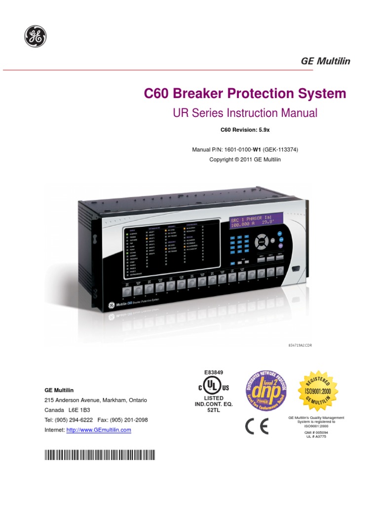C60 Breaker Protection System: UR Series Instruction Manual | PDF ...