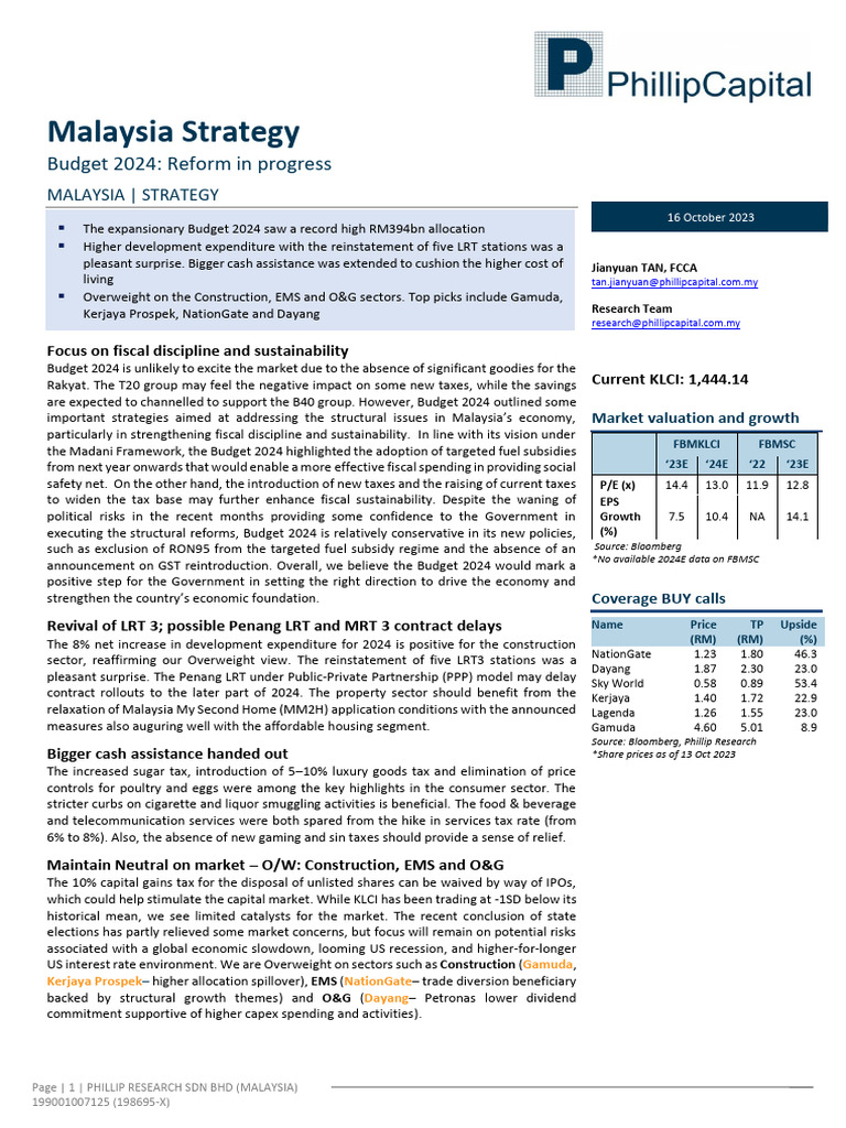 Budget 2024: Key Economic Strategies | PDF | Cost Of Living | Taxes