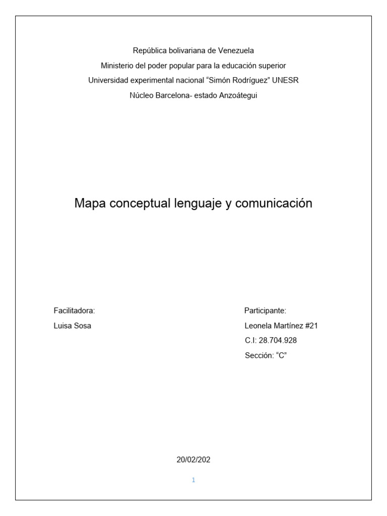 Mapa Conceptual Lenguaje Y Comunicación Pdf Comunicación Lingüística