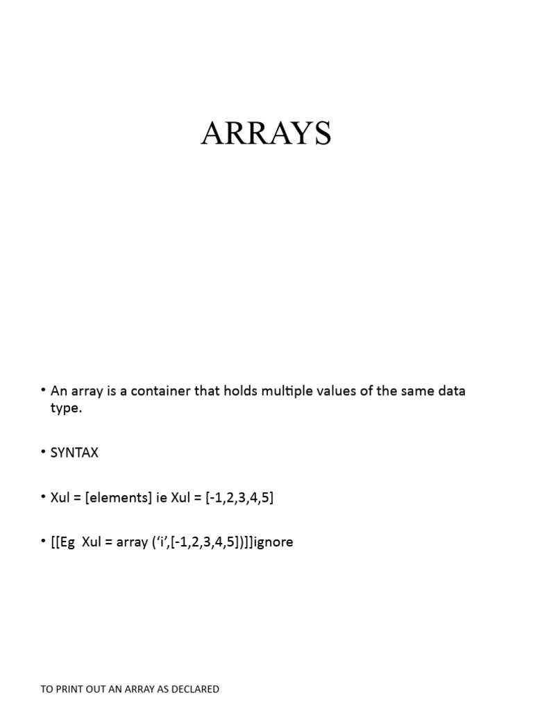 Arrays Presentation | PDF image.