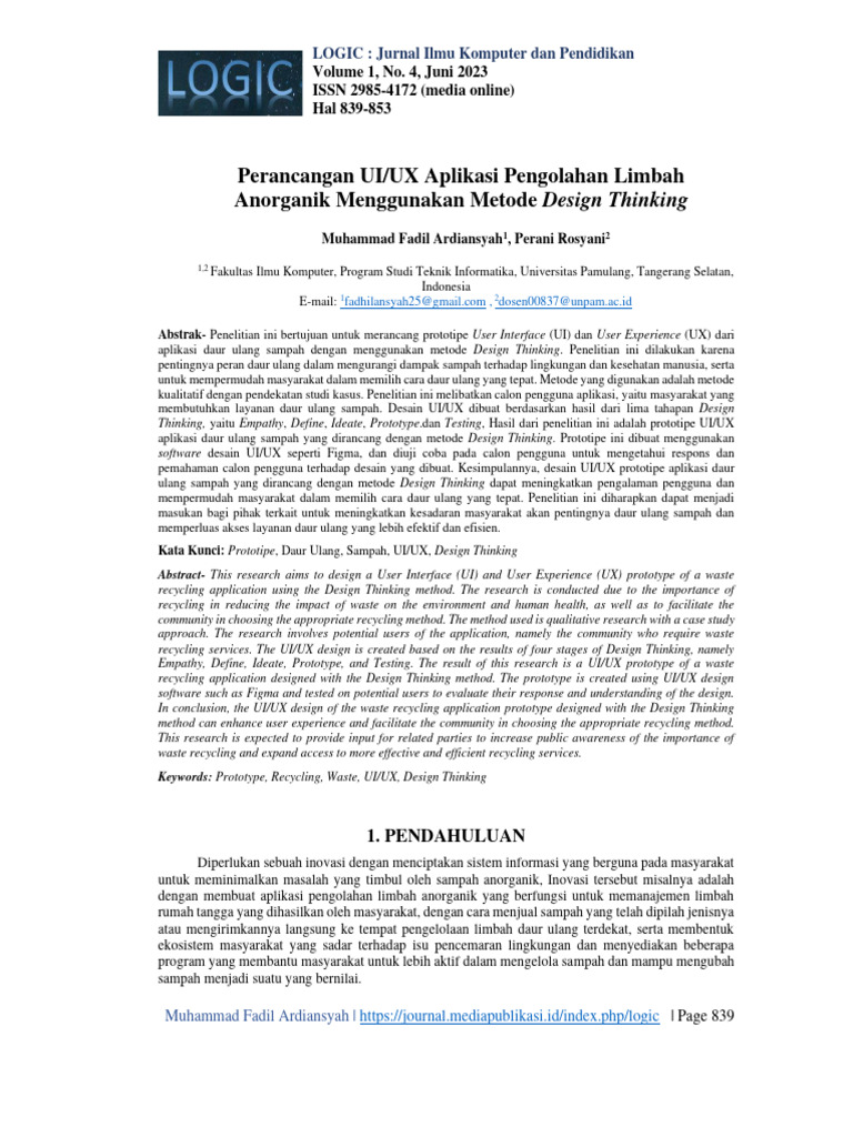 Prototipe UI/UX Aplikasi Daur Ulang Sampah | PDF