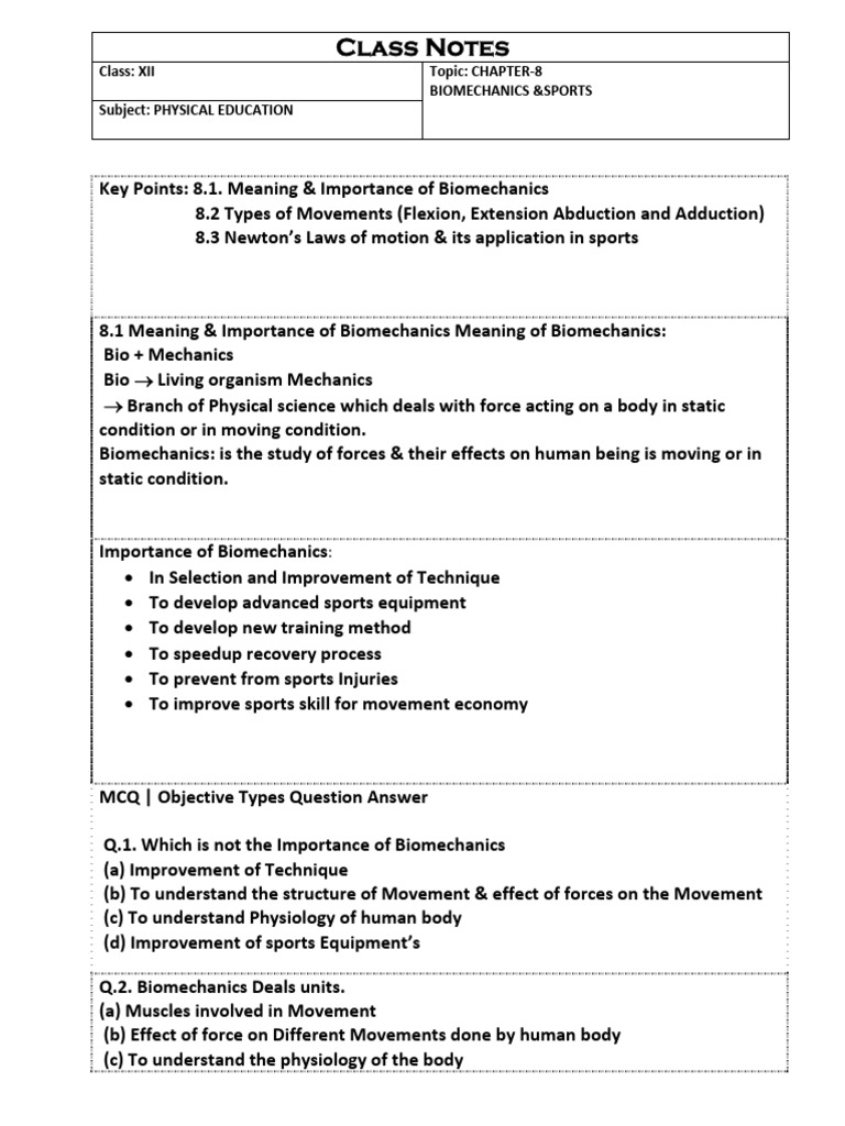 Biomechanics Pdf Anatomical Terms Of Motion Force