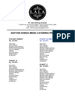 Daftar Harga Menu Catering Prasmanan Lala Catering