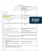 Sample Questionnaire