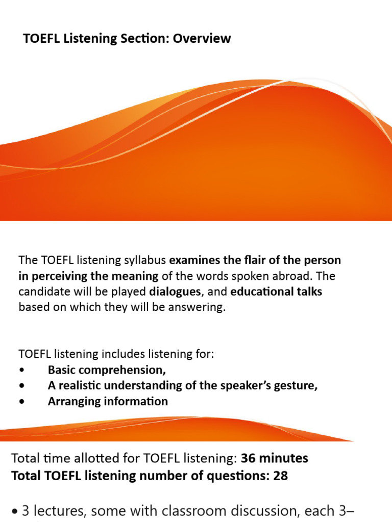TOEFL Listening Section | PDF | Career & Growth | Language Arts ...