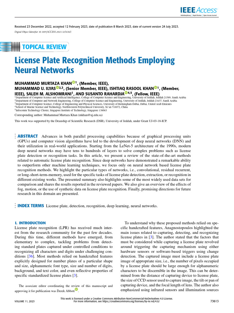 Neural Networks in License Plate Recognition | PDF | Deep Learning ...