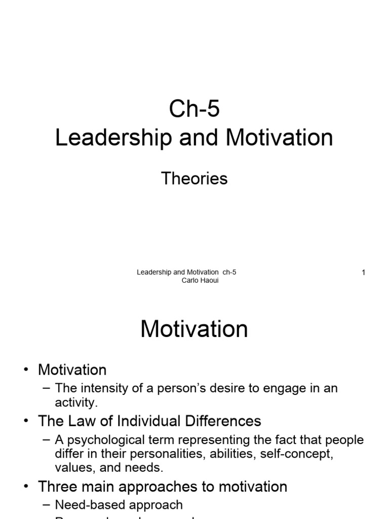 Leadership and Motivation (Ch-5) | PDF | Motivational | Motivation