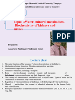 Lecture 14. Water - Mineral Metabolism. Biochemistry of Kidneys and Urine