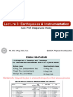 Lecture 3: Earthquakes & Instrumentation: Asst. Prof. Deepa Mele Veedu