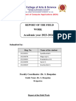 BCA - Field Work Report