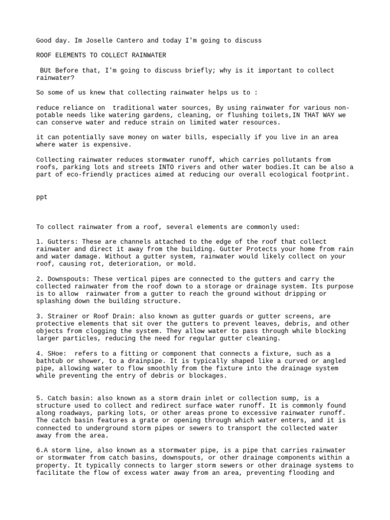 Plumbing Report Script PDF Storm Drain Sanitary Sewer