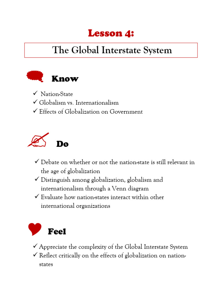 Lesson 4 Module (The Global Inter-State System) Z | PDF ...