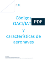 Códigos OACI IATA y Aeronaves