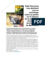 Iñaki Perurena Nos Deleitará Con Su Monologo Sobre La Piedra en El Interior de La Piedra de Aralar