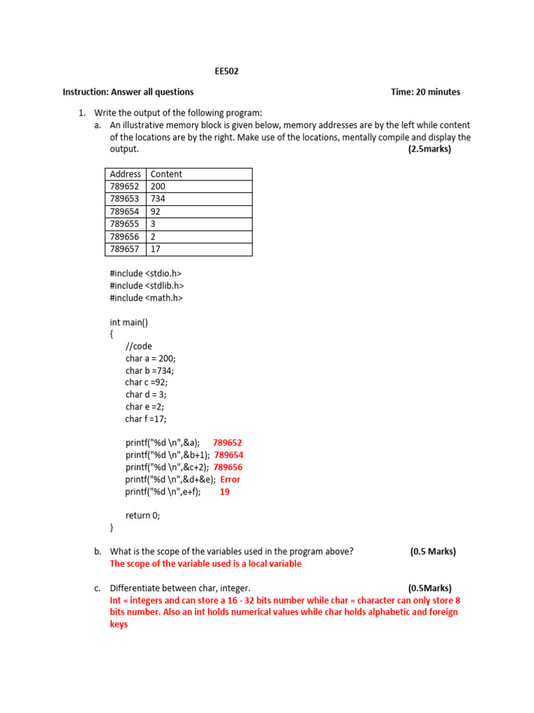 EE502 Assignment Answers | PDF | Computer Program | Programming