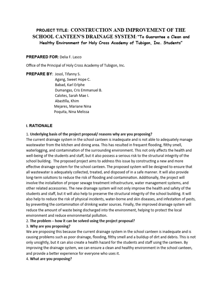 Eapp Project Proposal Group 5 PDF Allergy Sewage
