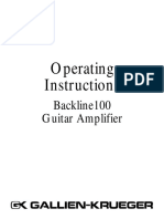 Backline 100 Operating Instructions