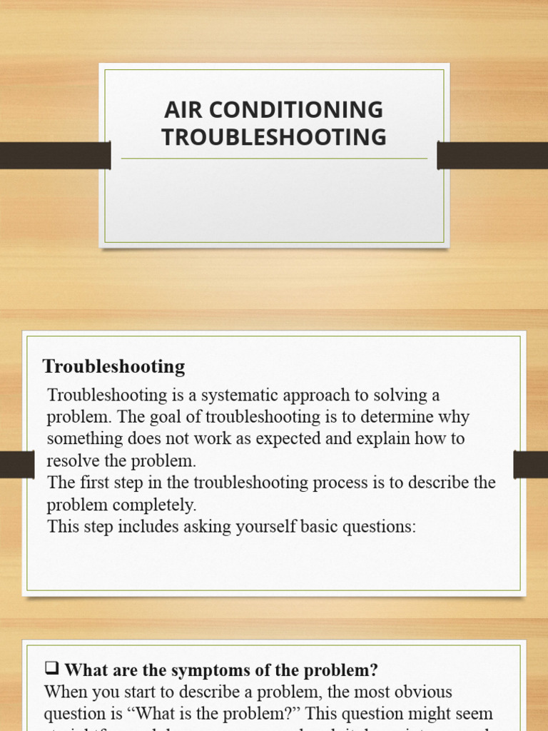 Problems and Troubleshooting PDF Air Conditioning Troubleshooting