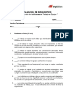 Evaluación Diagnóstico Desarrrollo de Habilidades de Trabajo en Equipo I