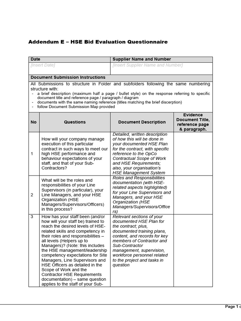 Addendum For Contractor Download Free Pdf Risk General Contractor