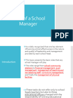 Roles of A School Manager