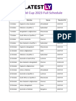 ICC World Cup 2023 Full Schedule