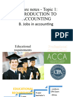 Lecture Notes - Topic 1: Introduction To Accounting: B. Jobs in Accounting