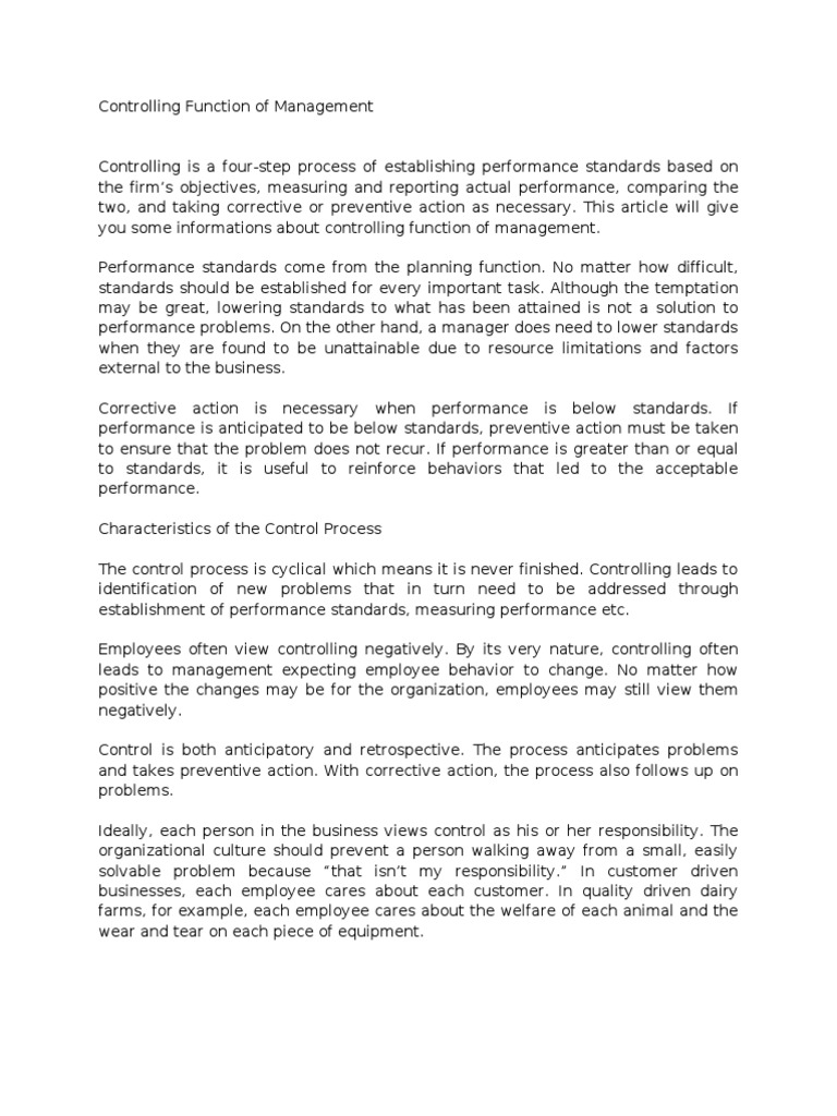 Understanding Management Control Processes | PDF | Financial Ratio ...