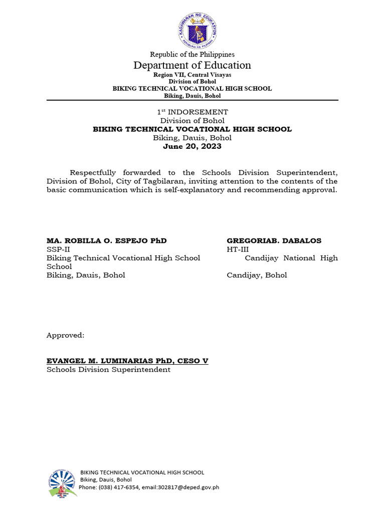 Endorsement Letter | PDF