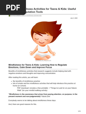 20 Fun Mindfulness Activities for Teens amp Kids Useful Emotional Regulation Tools