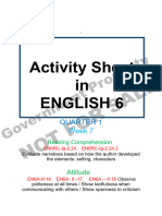 Activity Sheet in English 6: Quarter 1