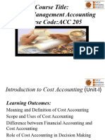 Course Title: Cost & Management Accounting Course Code:ACC 205