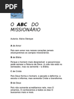 O  ABC   DO MISSIONÁRIO