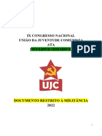 (IX Congresso Nacional Da UJC) Ata (Núcleo X Ou Estado X)