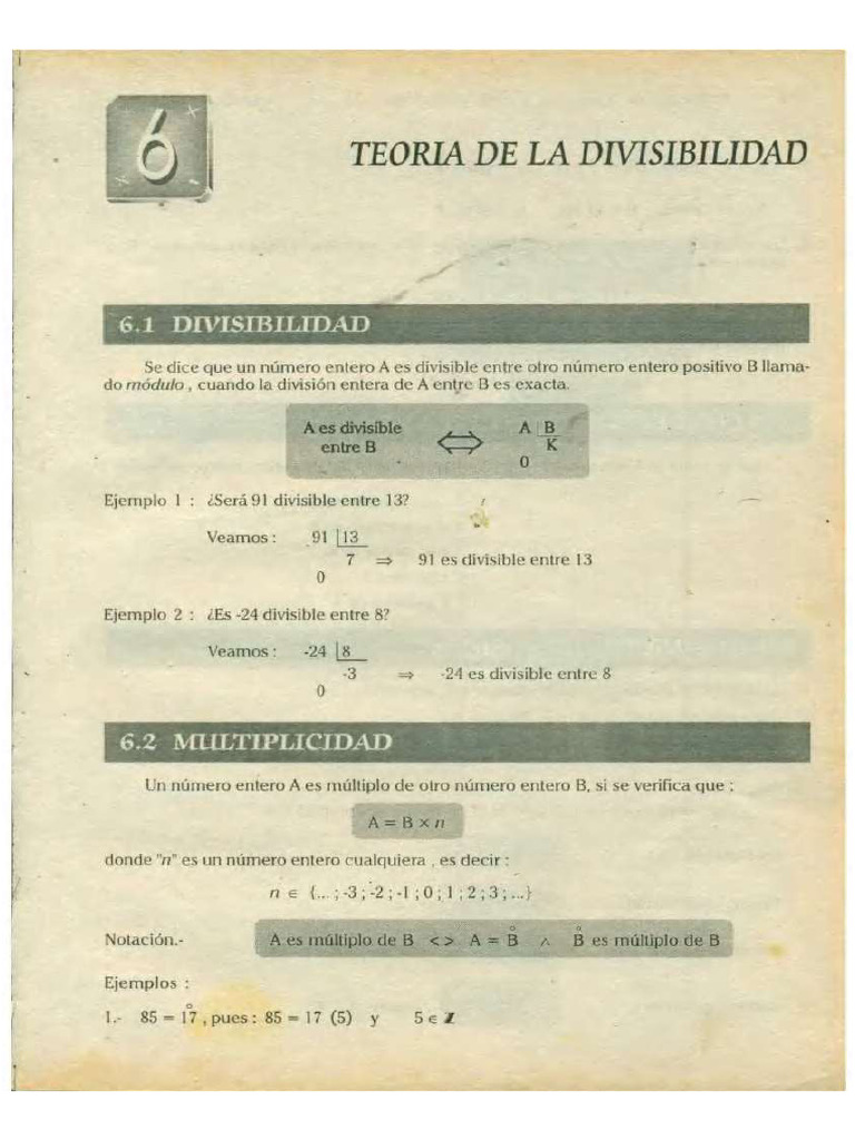 Teoria de Divisibilidad by Racso | PDF