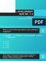 Personal Development Quiz No. 1.2