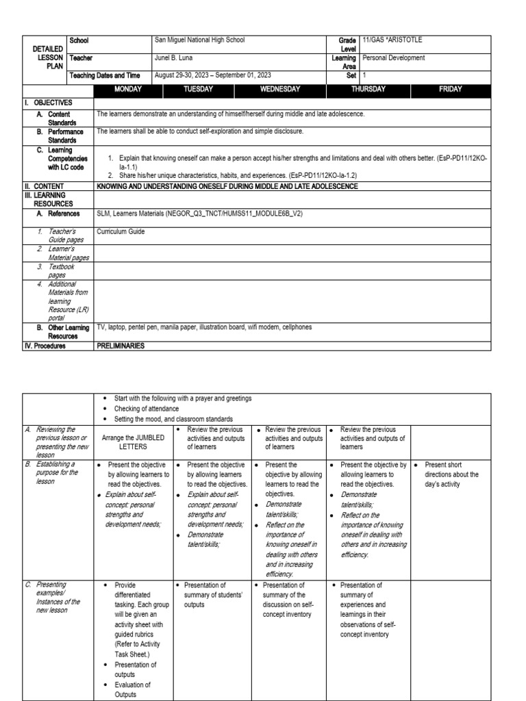 Detailed Lesson Plan Perdev Pdf Learning Educational Technology