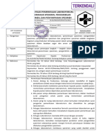 Sop Permintaan, Pemerimaan, Pengambilan, Penyimpanan Sample