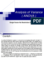 Analysis of Variance (Anova) : Single Factor No Restriction On Randomization