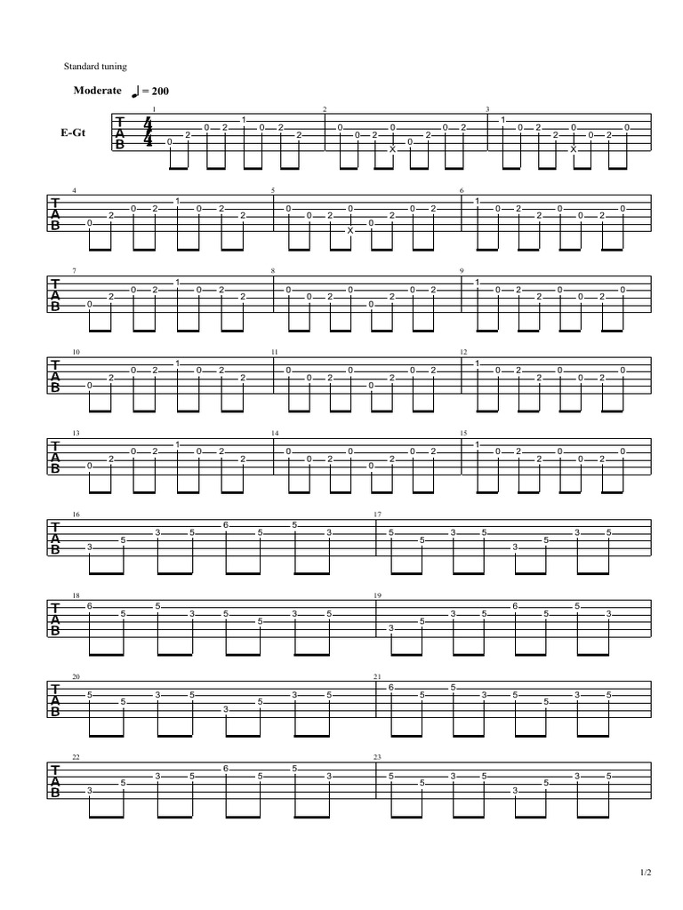 E-Guitar Tuning Guide and Patterns | PDF