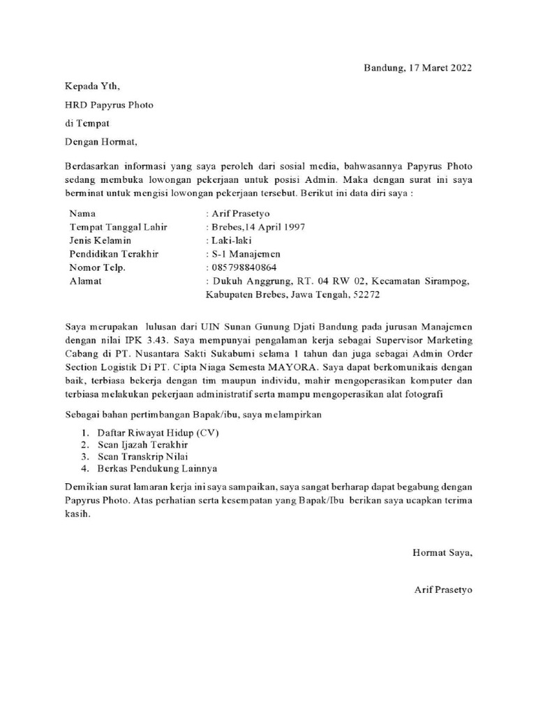 Admin BDG Arif Prasetyo PDF