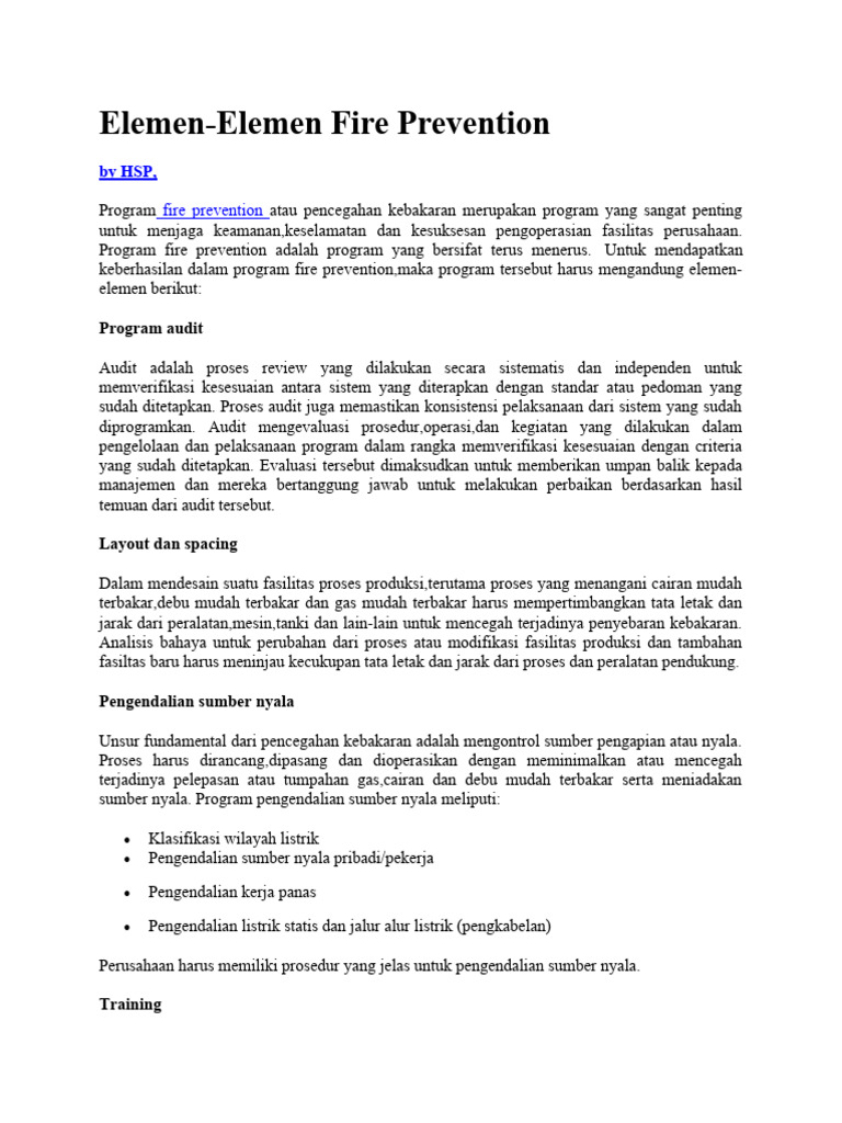 Elemen Fire Protection | PDF